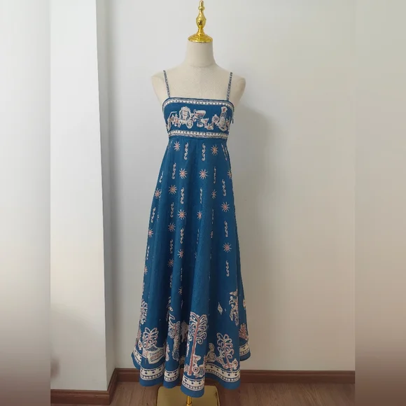 ALEMAIS Acacia printed linen midi dress - Picture 8 of 16